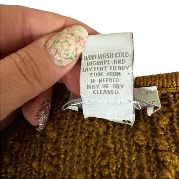 Soft Surroundings Nubby Knit Tunic Sweater 3/4 Sleeve Scoop Neck Autumn Gold M - Picture 7 of 8